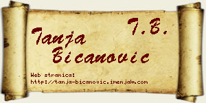 Tanja Bicanović vizit kartica